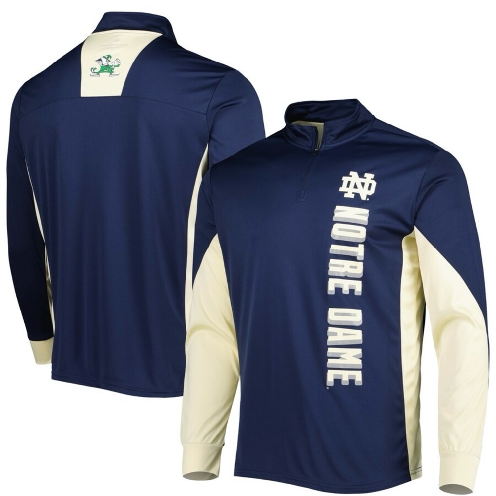 Colosseum Notre Dame Men’s Navy Fighting Irish Bart Quarter Zip Windshirt.